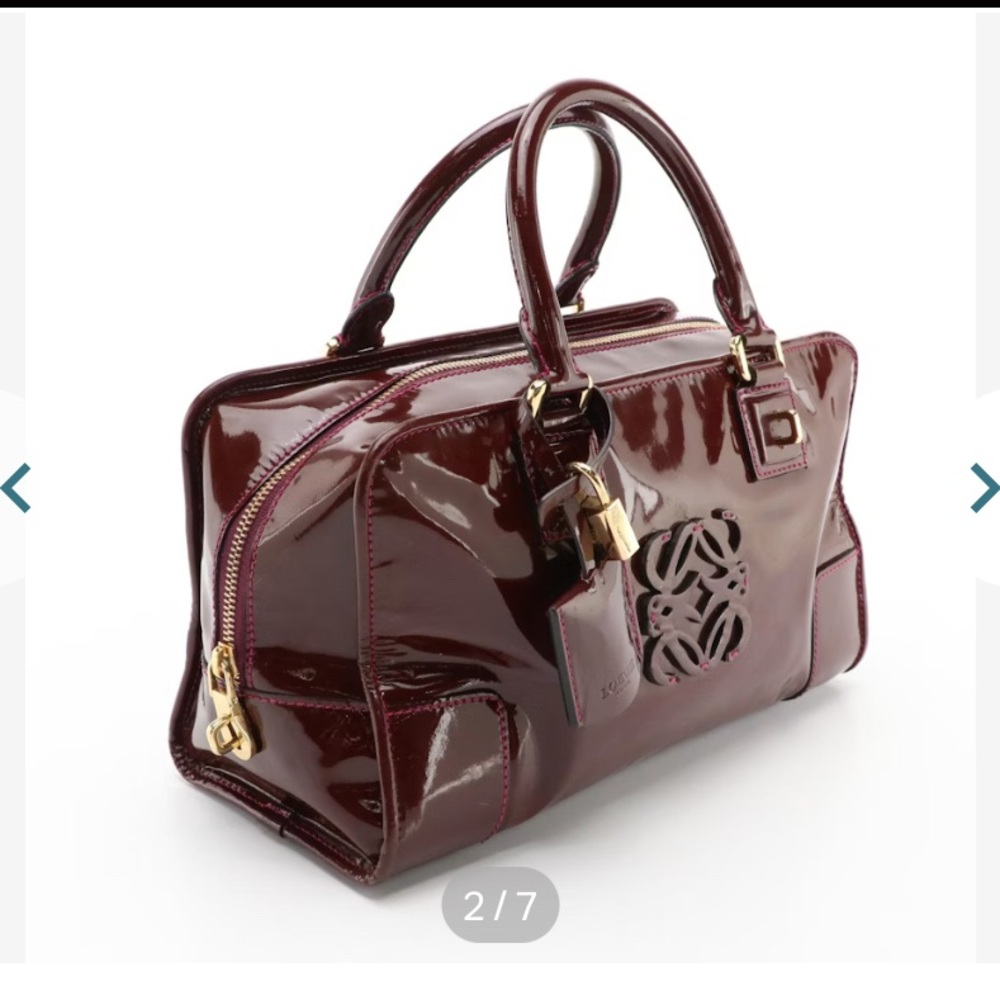 Gorgeous like-new Loewe burgundy patent bag